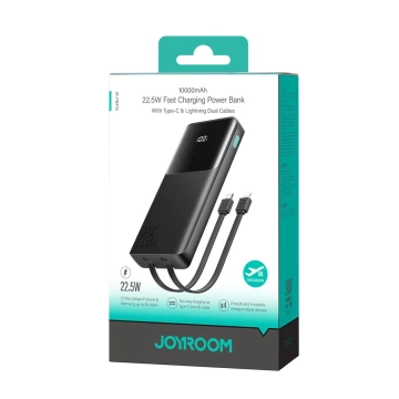 Joyroom 10000 mAh 22,5 W Powerbank mit 2 Kabeln – Bereit zum Aufladen