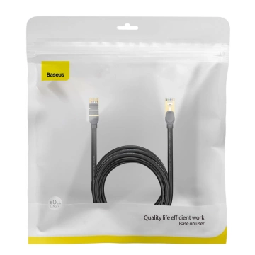 Przewód Baseus Speed Seven szybki kabel sieciowy RJ45 10Gbps 8m czarny (WKJS010601)