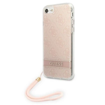 Guess Handyhülle für iPhone SE 2022 / SE 2020 / 7/ 8 pink/pink Hardcase 4G Print Strap