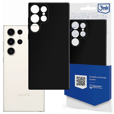 Etui do Samsung Galaxy S24 Ultra 3mk Matt Case obudowa pokrowiec Czarne matowe plecki + Szkło