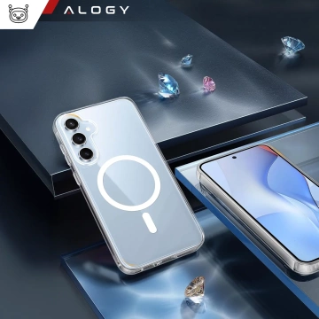 Schutzhülle für Samsung Galaxy S24 FE, Alogy HybridMag™️ Hülle mit MagSafe-Funktion, transparent