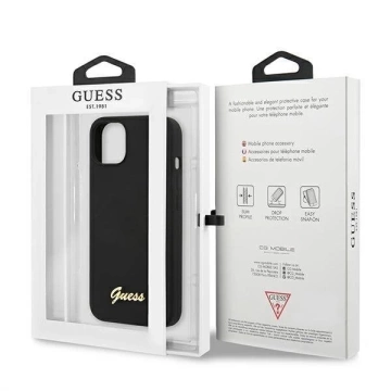 Ratet mal, GUHMP13MLSLMGBK iPhone 13 6,1" schwarz/czarny Hardcase Silikonschrift Gold Logo