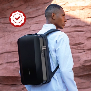 Mark Ryden 17,3"-Laptop-Rucksack, USB-Ladefunktion, wasserdicht, geräumig und praktisch, 180°-Öffnung, Diebstahlsicherung mit TSA-Schloss und Koffergurt, 46 x 31 x 9 cm – Schwarz