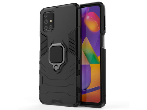 Alogy Stand Ring Armor Case für Samsung Galaxy M31s Schwarz
