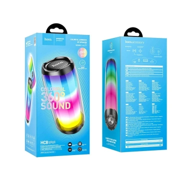 HOCO Bluetooth-Lautsprecher HC8 Schwarz, tragbar, RGB-LED, 1800 mAh, 10 W