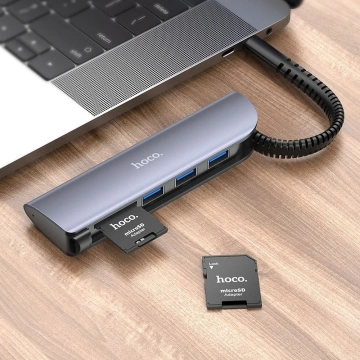 HOCO Adapter Kart Pamięci SD HB22 Uniwersalny MicroSD na SD Czarny