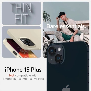 Spigen Thin Fit Hülle für Apple iPhone 15 Plus – Beige