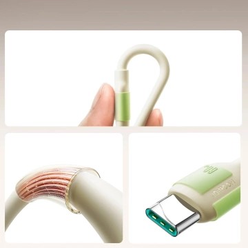 Joyroom S-A53 60 W USB-C - USB-C-Kabel 1,2 m Fluoreszierendes Beige