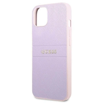 Etui Guess GUHCP13SPSASBPU do Apple iPhone 13 Mini 5,4" fioletowy/purple Saffiano Hot Stamp & Metal Logo