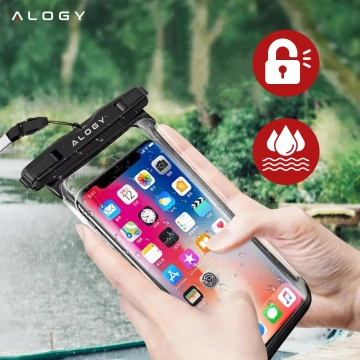 Etui wodoodporne Uniwersalne Alogy HydroShield™ IPX8 wodoszczelne uniwersalne do 6.5 Wodoodporna ochrona na plażę basen kajak Czarne