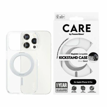 Etui do iPhone 15 Pro CARE von PanzerGlass Kickstand MagSafe Silver
