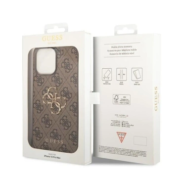 Etui Guess GUHCP15X4GMGBR für iPhone 15 Pro Max 6,7" braun/braunes Hardcase 4G Big Metal Logo
