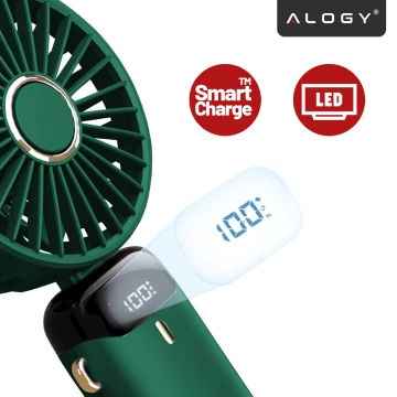 Ventilator Ventilator Handventilator Kabellos Alogy Desktop Tragbarer Handheld mit Telefonhalter USB-C Marineblau