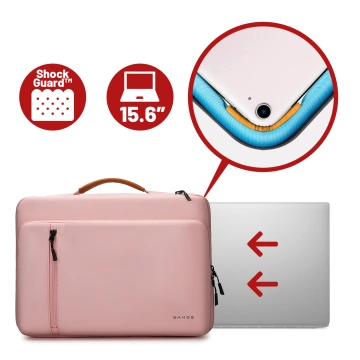Bange wasserdichte Laptoptasche für Laptops bis 15,6 Zoll – geräumig und komfortabel, robust und atmungsaktiv, ideal für Stadt und Reisen, Büro und Flug, Unisex – Pink