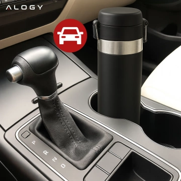 Kubek termiczny Termos Alogy ThermoGo™ 800ml Stalowy Szczelny Pakowny Podróżny do Kawy i Herbaty Sportowy Długo Trzymający Ciepło do Auta i Plecaka Czarny