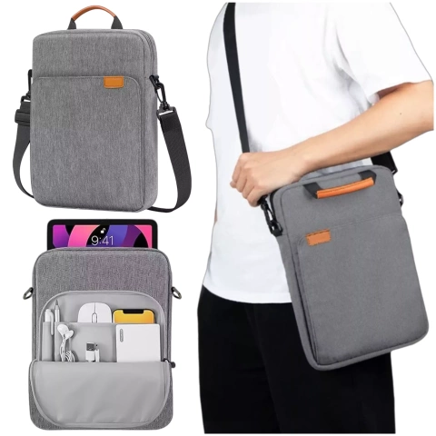 Tasche für Laptop / iPad Pro Air / Tablet 11-13 Zoll Herren Damen Unisex Schultergurt Tasche Hülle Alogy Tasche grau
