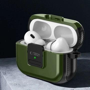 Etui Ochronne Na Słuchawki Defender Hook Magsafe Apple Airpods Pro 1 / 2 Olive Green