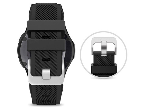 Gumowy pasek sportowy do Samsung Gear S3 / watch 46mm karbon czarny (22mm)