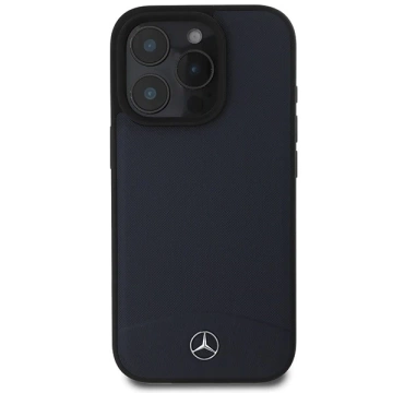 Etui Mercedes do iPhone 16 Pro Max 6.9" Granatowe Hardcase Textured And Plain Leather MagSafe