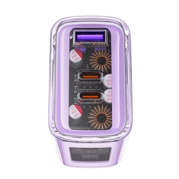 Ładowarka sieciowa Acefast A45 GaN 65W 3 porty USB (1xUSB, 2xUSB-C) szara