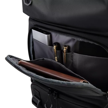 Plecak Antykradzieżowy wodoodporny Bange 30L miejski podróżny 51x32x20 cm do pracy samolotu męski damski z zamkiem szyfrowym i odpinaną saszetką Czarny