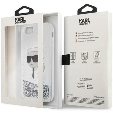 Etui ochronne na telefon Karl Lagerfeld KLHCI8LNKHCH do Apple iPhone 7/8/ SE 2020/2022 srebrny/silver hardcase Glitter Karl Head