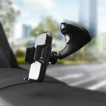 Uchwyt Samochodowy FORCELL F-GRIP Carbon HT1 do szyby / deski czarny