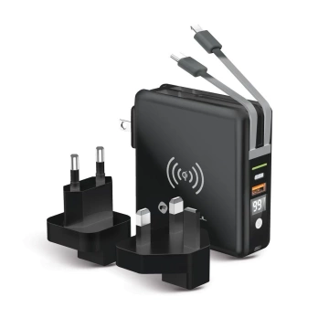 Ładowarka podróżna POWERBANK Forcell 5w1 10000mAh PD QC Wireless 