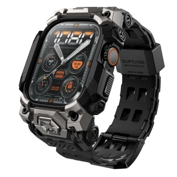 Apple Watch Ultra 1/2 (49 mm) Schwarzes SUPCASE Unicorn Beetle Ore-Gehäuse mit Armband