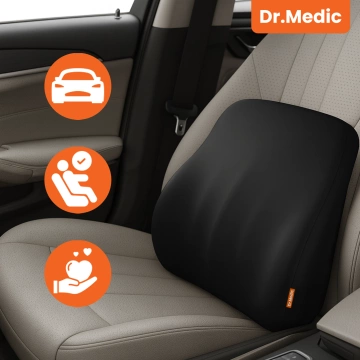 Poduszka do Samochodu pod Plecy Lędźwie DR.MEDIC LumbarGuard™ Ergonomiczna poduszka lędźwiowa na fotel krzesło do auta dla kierowcy pasażera