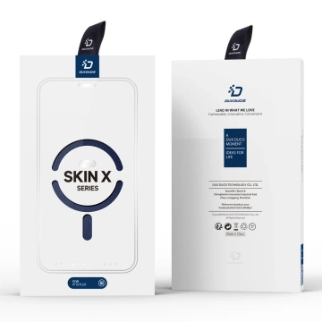 Dux Ducis Skin X Pro Hülle für Apple iPhone 15 Plus Magnetische MagSafe Flip Cover – Blau