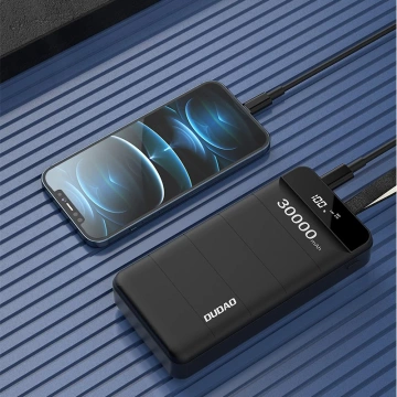 Dudao powerbank 30000 mAh 3x USB z lampką LED biały (K8s+ white)