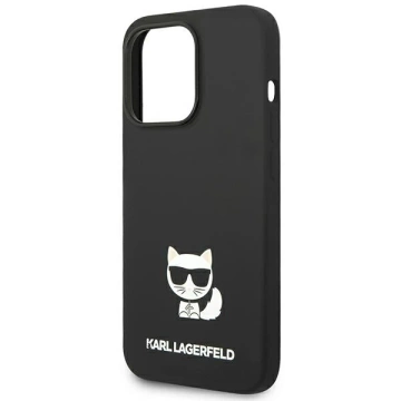 Karl Lagerfeld KLHCP14LSLCTBK Schutzhülle für Apple iPhone 14 Pro 6.1" Hardcase schwarz/schwarz Choupette Body aus Silikon
