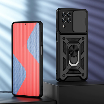 Pancerne etui z osłoną aparatu Alogy Camshield Stand Ring do Samsung Galaxy M53 5G czarne