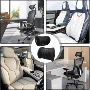 2x Alogy Autokissen Rücken Lendenwirbelsäule Nackenstütze Memory Foam Schwarz