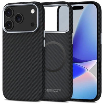 Etui do iPhone 17 Pro Tech-Protect Ion Carbon MagSafe Czarno-Srebrne