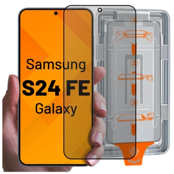 Szkło hartowane Prywatyzujące do Samsung Galaxy S24 FE ochronne szkiełko na ekran 9H Alogy Privacy EasyShield™️ z ramką montażową