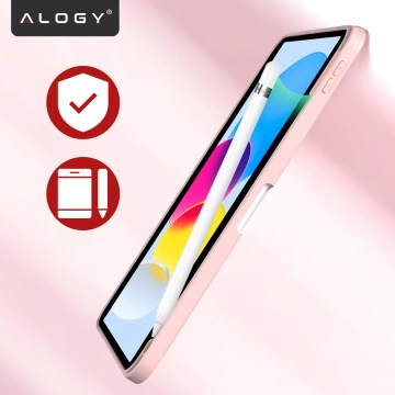 Etui Ochronne do Apple iPad 10.9" 10 Gen 2022 / iPad 11" A16 11 Gen 2025 Hybrydowe z Miejscem na Rysik, Składana Okładka z Funkcją Podstawki 2w1, Alogy HybridBook™ Case – Różowe
