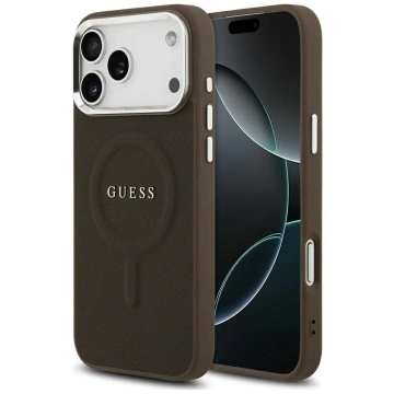 Etui Guess Classic Logo MagSafe na iPhone 17 Pro - Brązowe