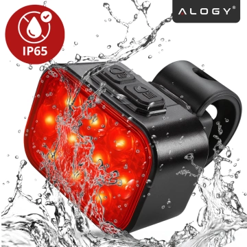 Lampka rowerowa LED 500 LM 200 LM Alogy DuoRide™ Lights 20 LED Latarka na rower wodoodporne światło światełko na przód i tył przednia tylna 2 zestaw