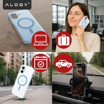 Etui do Apple iPhone 17 – matowa obudowa do MagSafe z ochroną obiektywu, smukłe i odporne na zarysowania, idealne dopasowanie – Alogy Skinny MatteCase™ Mist Blue