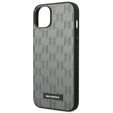 Etui ochronne na telefon Karl Lagerfeld KLHCP14SSAKLHPG do Apple iPhone 14 6,1" hardcase szary/grey Saffiano Mono Metal Logo