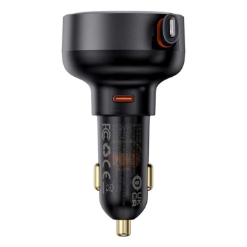 Baseus Retractable 55W Ładowarka Samochodowa USB-C + Lightning 70 cm