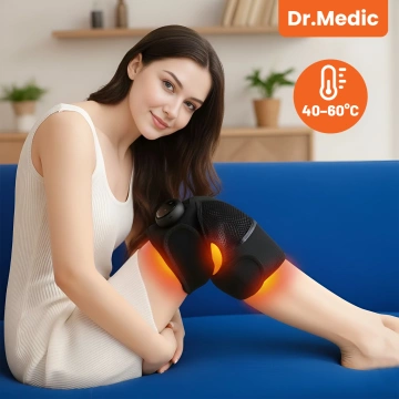 Heizband mit Massagefunktion für Knie, Ellbogen oder Schulter – Wärme, Linderung von Gelenkschmerzen, Rehabilitation, Thermotherapie – Dr.Medic FlexTherm™ Schwarz