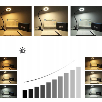 Lampe flexibler Ring Lampe Alogy Clipring für Schreibtisch flexible Universalfernbedienung USB Schwarz