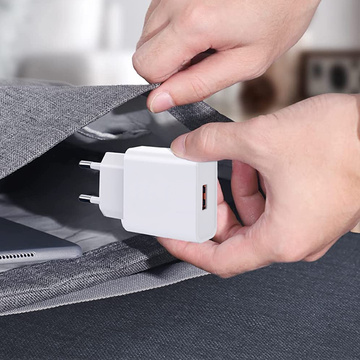 Ładowarka sieciowa USB 2.4A 2400mAh 12W Single Fast Charger Biała