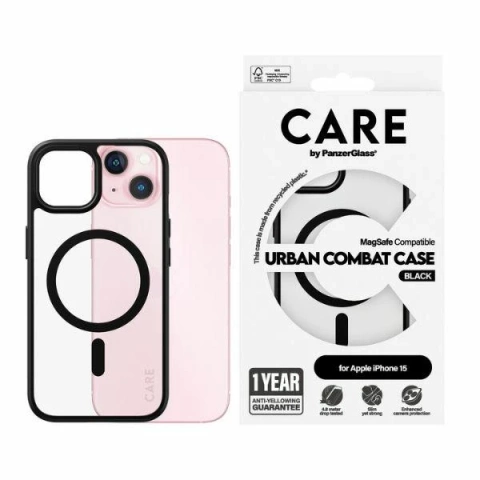 iPhone 15 6,1" CARE by PanzerGlass Urban Combat Case MagSafe Schwarz