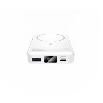 Powerbank magnetyczny z przewodem PB31 Lifemag Magsafe Power Bank 10000 mAh (Typ C + Lightning) Biały