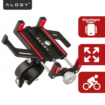 Alogy Fahrrad-Handy-Halterung, 55–95 mm, für Fahrrad, Motorroller, Schwarz