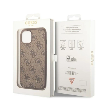 Etui Guess GUHCP15MG4GFBR do iPhone 15 Plus 6.7" hard case 4G Metal Gold Logo brązowy/brown